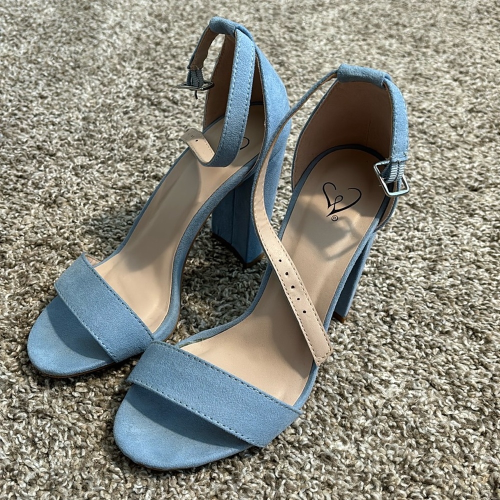 Suede Blue Heels
